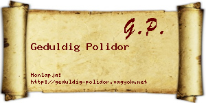 Geduldig Polidor névjegykártya